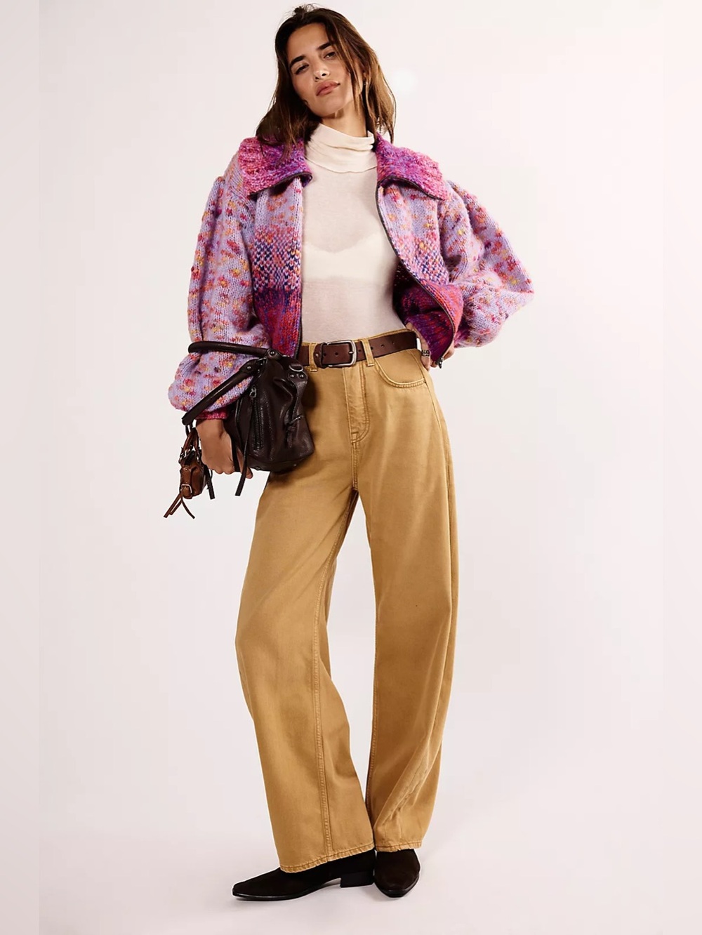 NWT FREE PEOPLE WE THE FREE Truro Baggy Puddle Jeans | Warm Rust $148 CURRENT - Picture 7 of 16